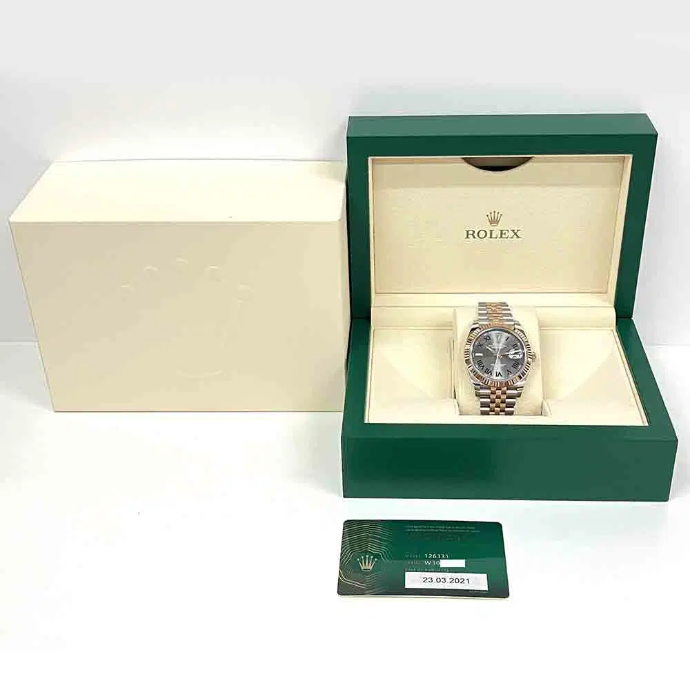 Rolex Datejust Grey Roman Dial 126331 Jubilee  Fluted Bezel Stainless Steel and Rose Gold Watch Wimbledon 2021 – image 8