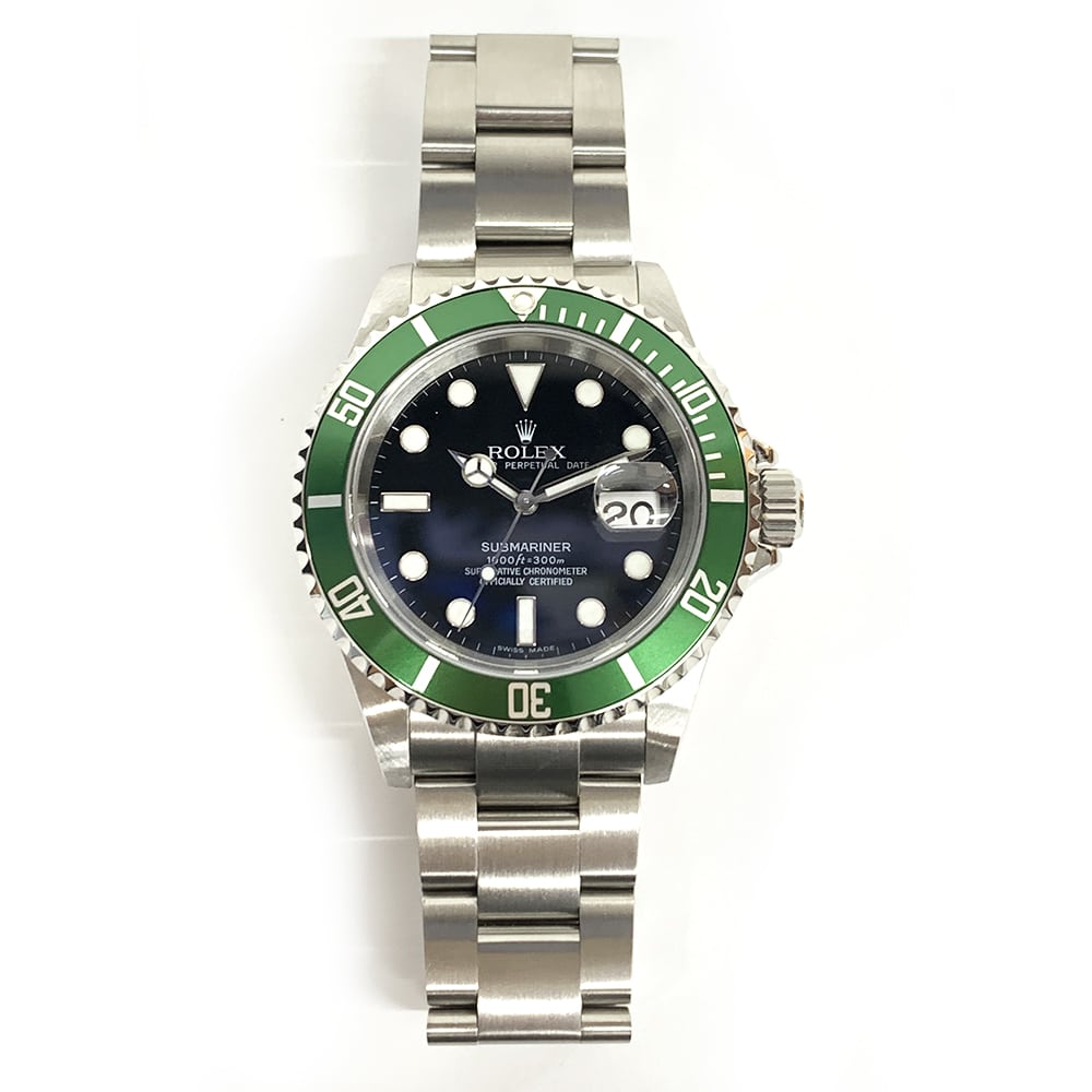 Rolex Submariner "KERMIT" Oyster 40mm 16610LV Stainless Steel Watch Black Dial 2007