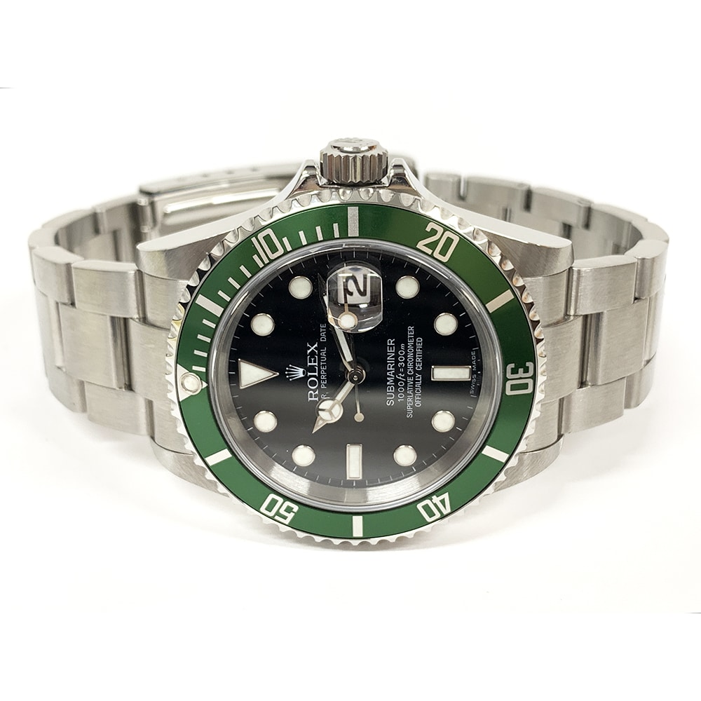 Rolex Submariner "KERMIT" Oyster 40mm 16610LV Stainless Steel Watch Black Dial 2007