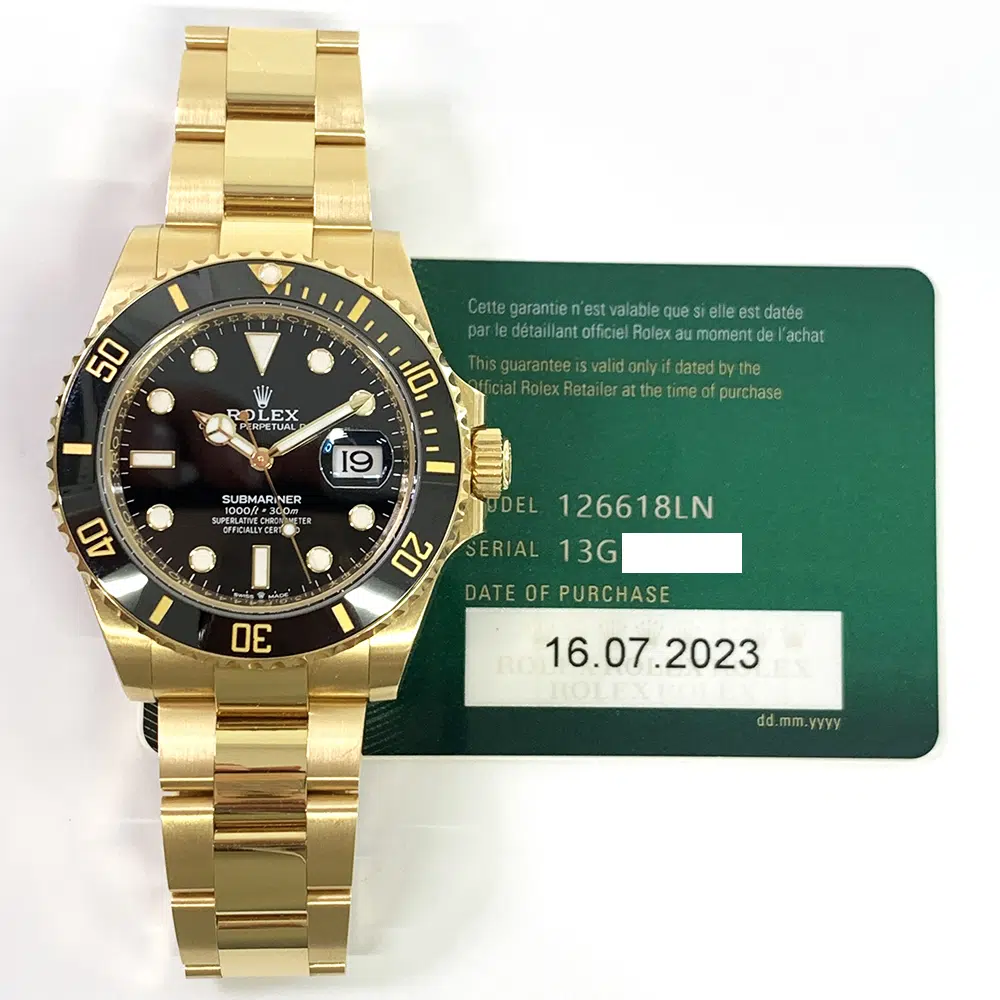 Rolex Submariner Date 41mm Oyster 126618LN Yellow Gold with Black Dial Watch 2023 – image 2