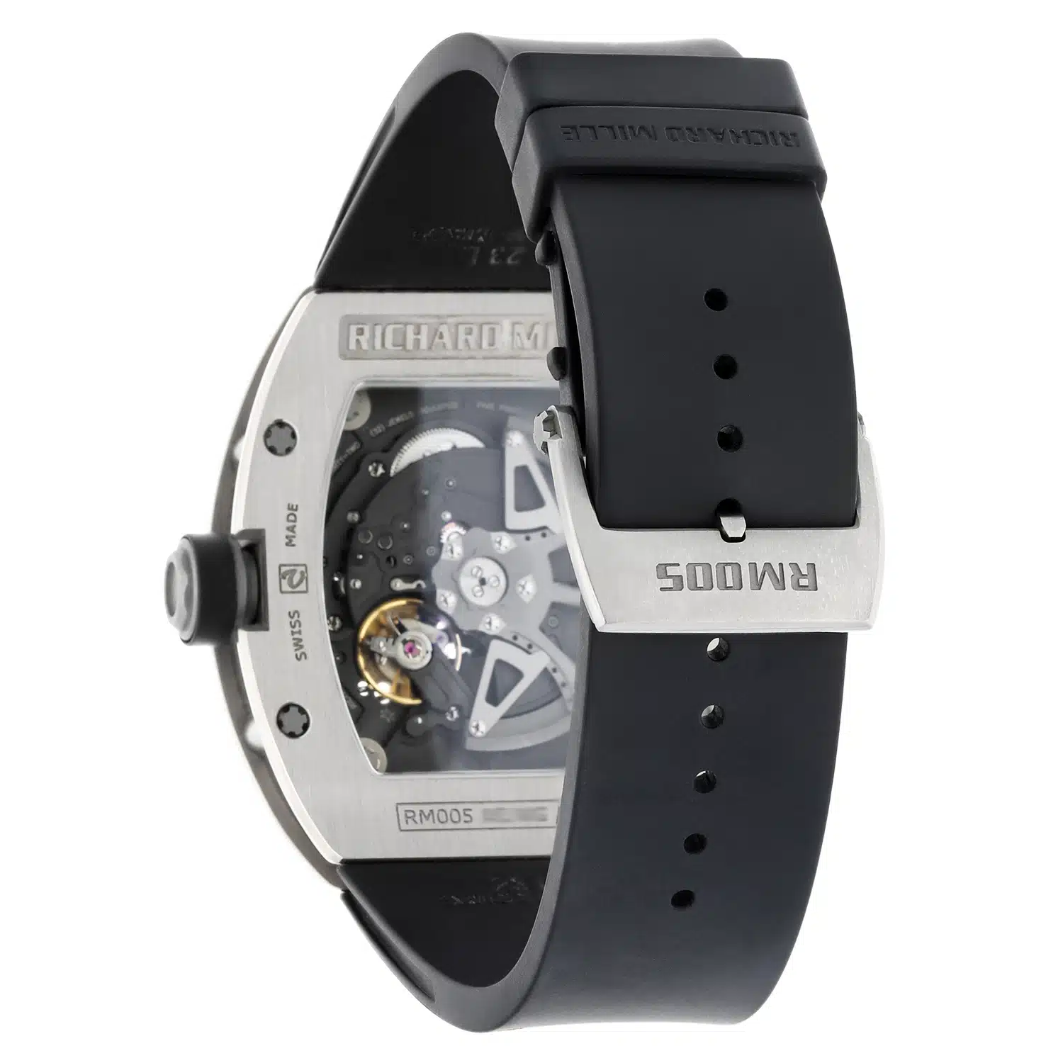 Richard Mille RM 005 Manual Wind White Gold Mens Watch Rubber Band Complete – image 8