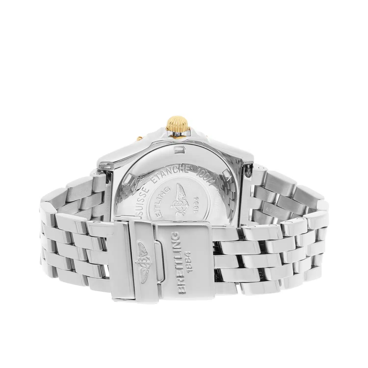 Breitling Wings Lady Two-Tone 18k Yellow Gold Steel Ivory 31mm B67050 Diamond Bezel – image 8