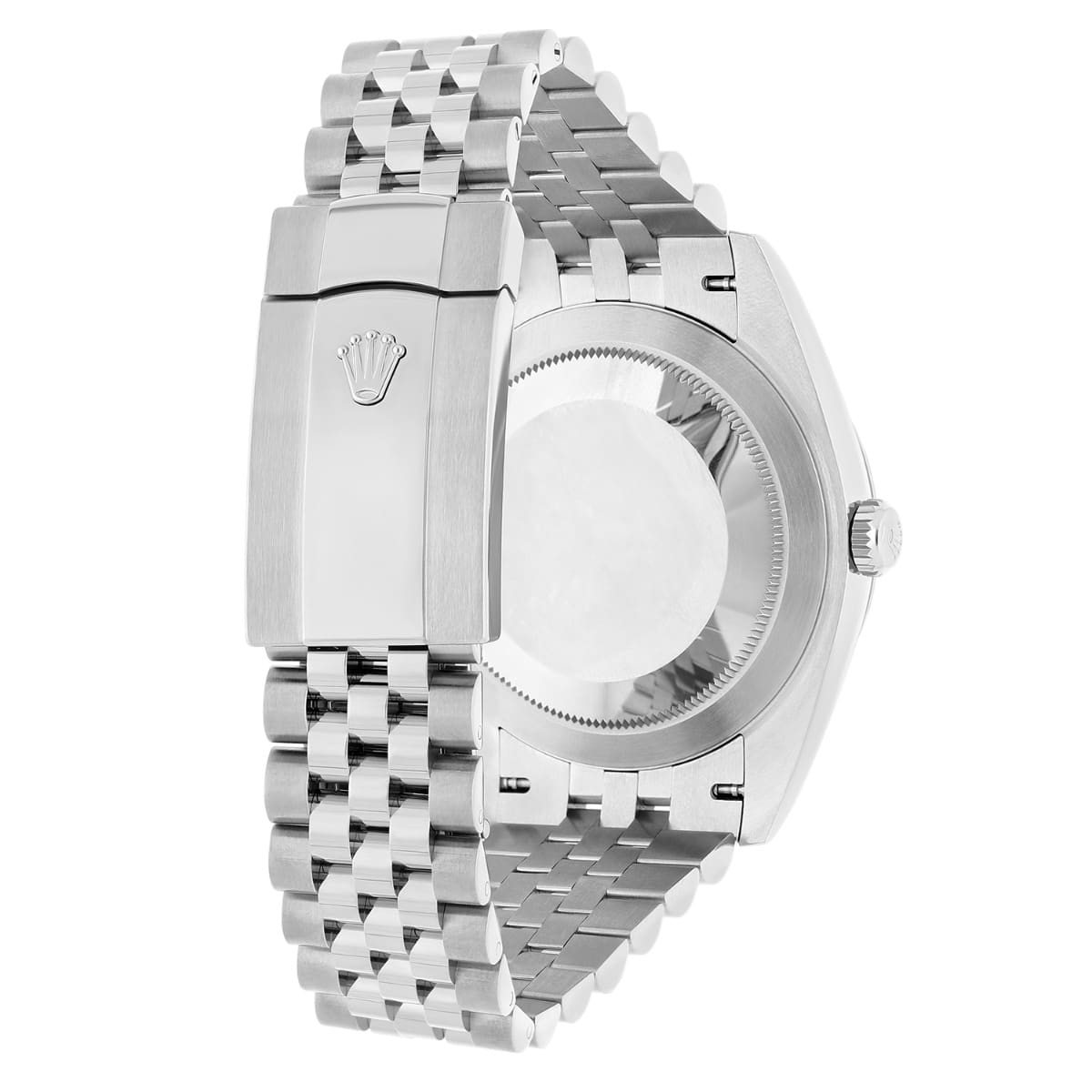 Rolex Datejust 41 Steel Watch Black Index Dial Diamonds Mens Jubilee Band 126300