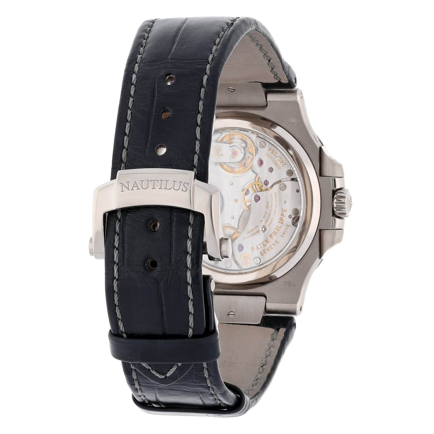 Patek Philippe Nautilus 5712G-001 Moonphase White Gold Mens Watch Grey Dial