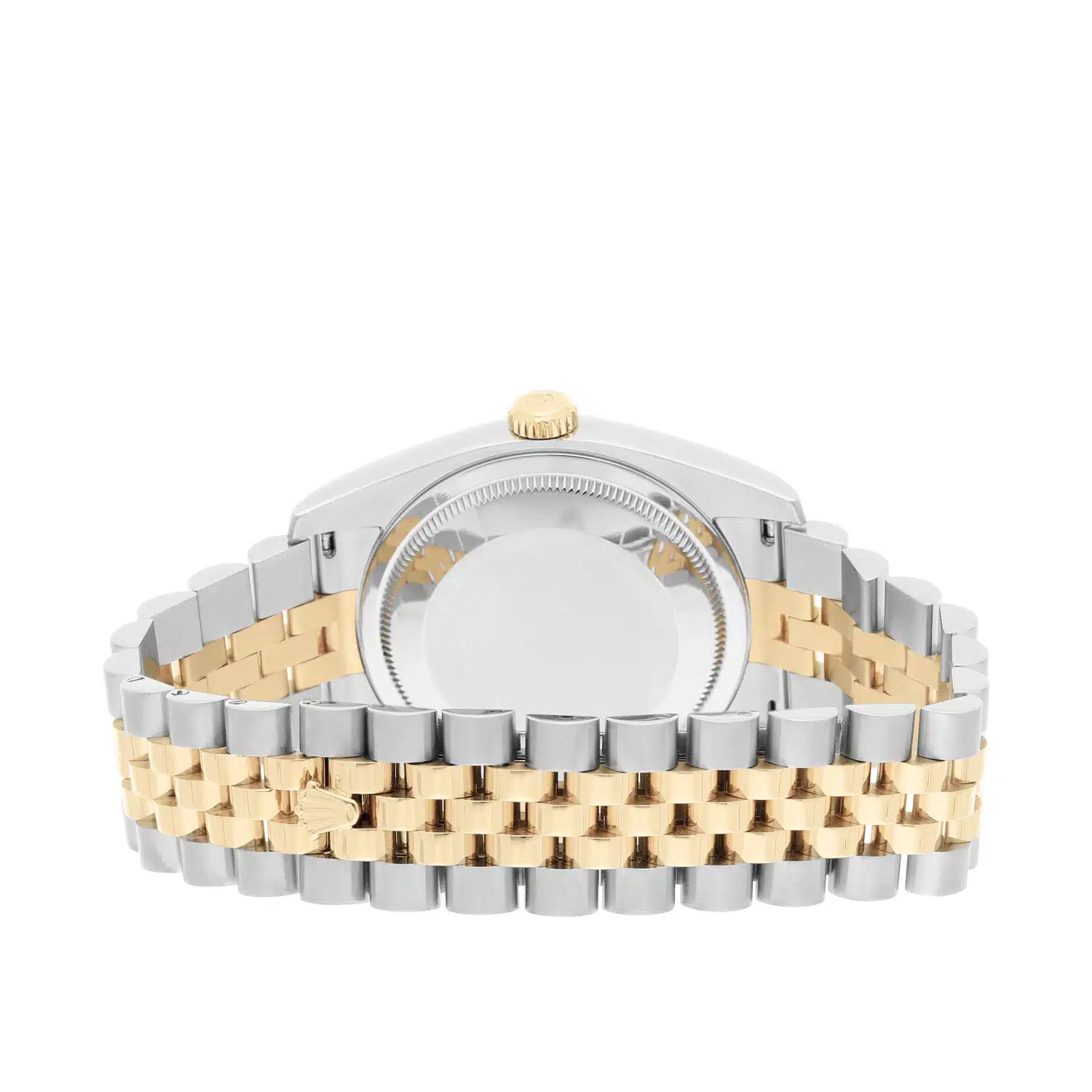 Rolex Datejust 36 Gold and Steel 116233 Ivory Pyramid Roman Dial Jubilee Watch – image 8