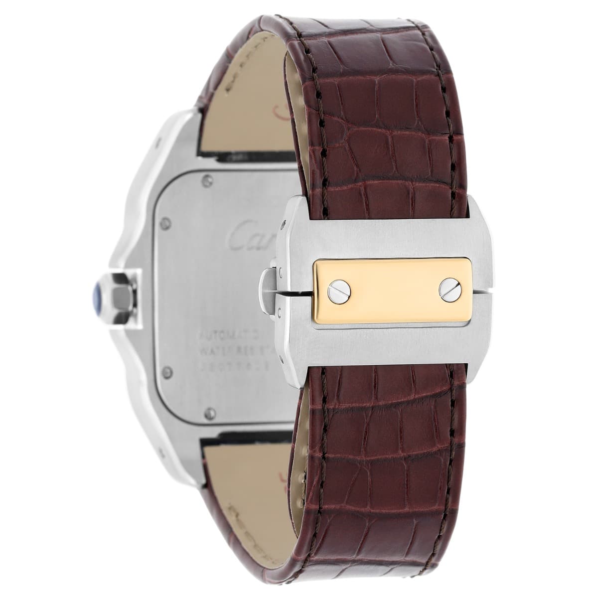 Cartier Santos 100 w20072x7 Stainless Steel/Yellow Gold White Dial Mens Watch