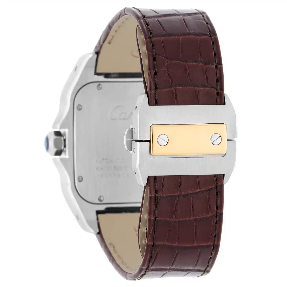 Cartier Santos 100 w20072x7 Stainless Steel/Yellow Gold White Dial Mens Watch – image 7