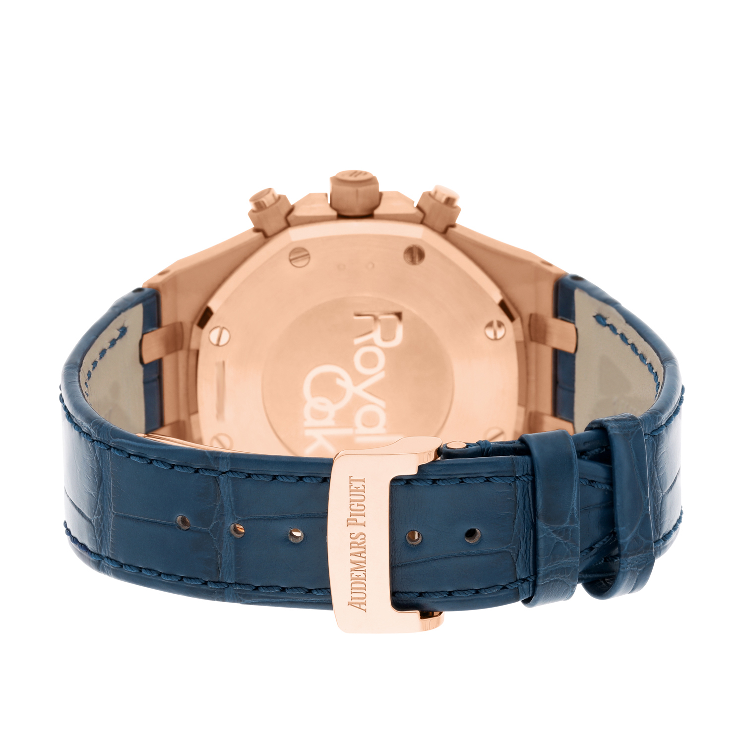 Audemars Piguet Royal Oak Chronograph 26331OR.OO.D315CR.01 Blue Dial Blue Leather Rose Gold Watch