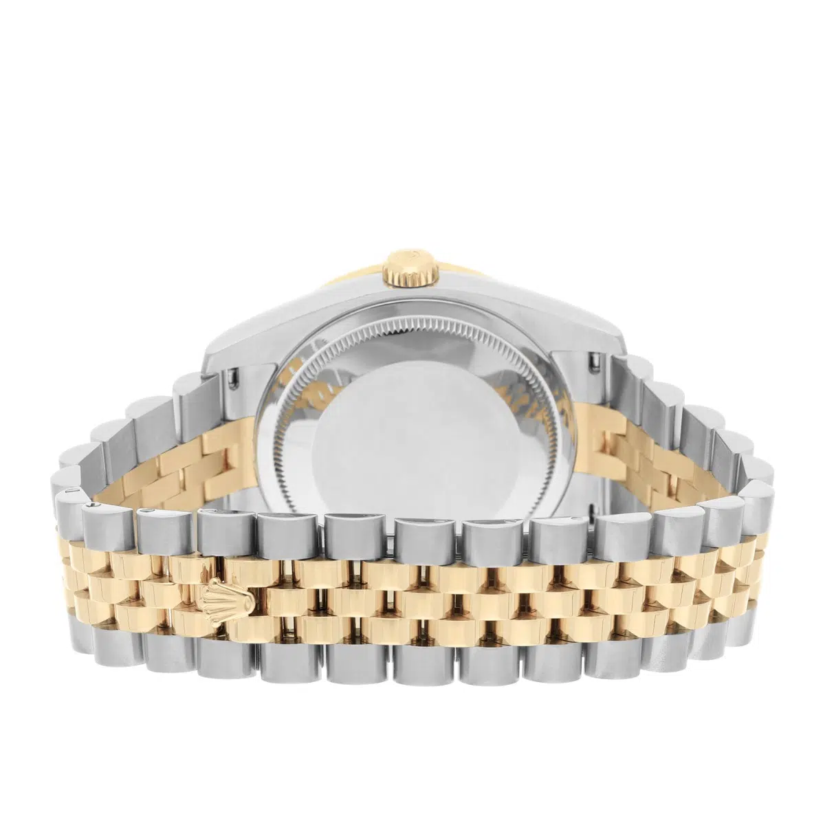 Rolex Datejust 36 Diamond Gold and Steel 116233 Ivory Pyramid Dial Jubilee Watch – image 8