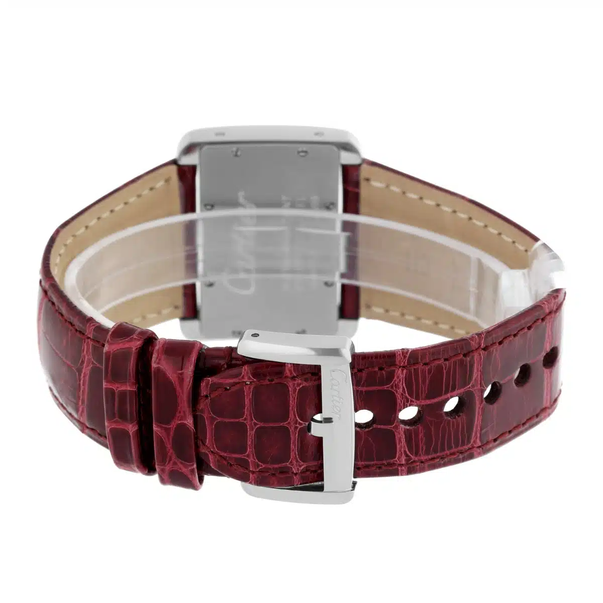Cartier Tank Divan Stainless Steel 32mm Red Strap Ladies Watch Ref # 2599 – image 8