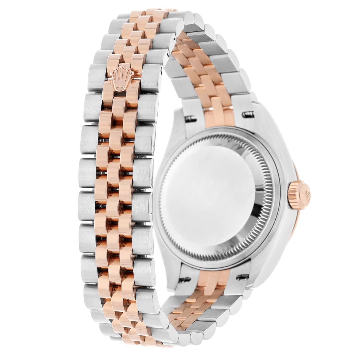 Rolex Lady Datejust 28mm Rose Gold/Steel Pink Roman Dial & Fluted Bezel Jubilee Bracelet 279171