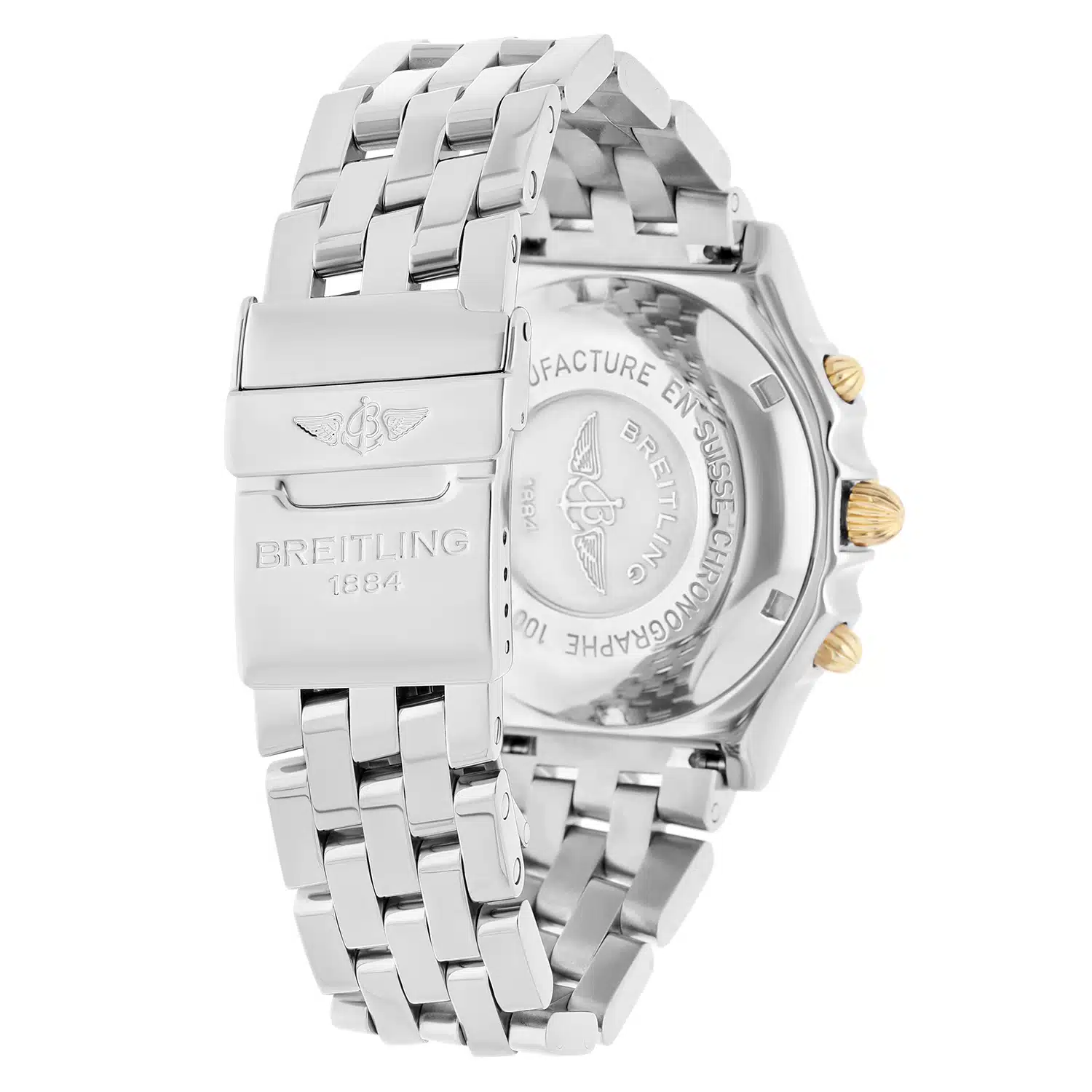 Breitling Chronomat Cream Dial 39MM Steel & 18K Yellow Gold B13050 Diamond Bezel – image 7