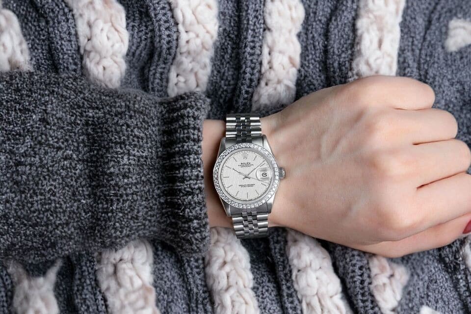 Rolex Datejust 31 Stainless Steel Watch Silver Dial with Diamond Bezel 68274