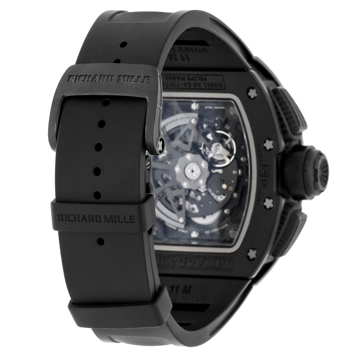 Richard Mille RM 011 Black Phantom PVD Ceramic Carbon Rubber Watch Complete