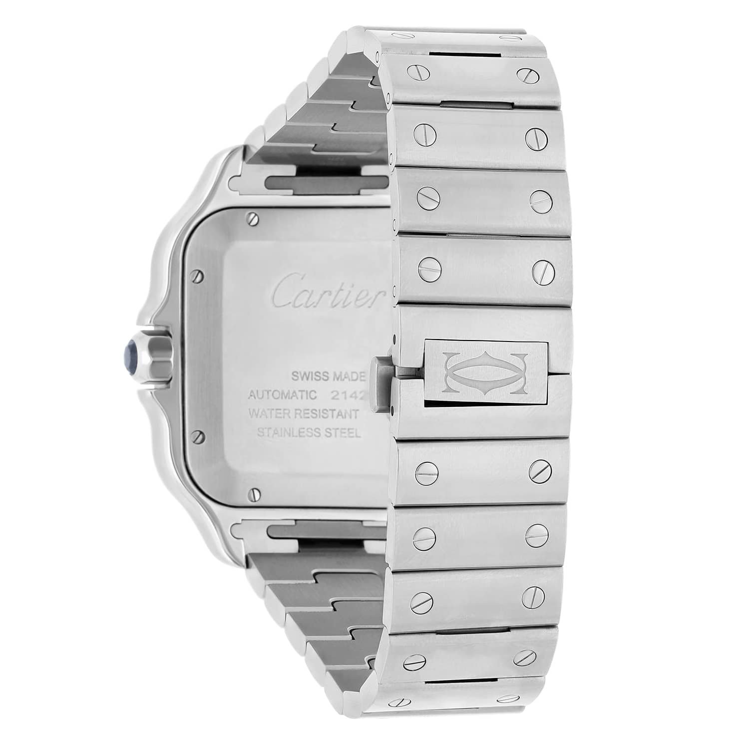 Cartier Santos de Cartier Automatic Steel Grey Dial Mens Bracelet Watch WSSA0037