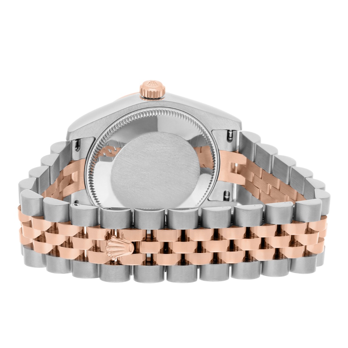 Rolex Datejust 31mm 18k Rose Gold/Steel Watch White Roman Dial Diamonds 178271