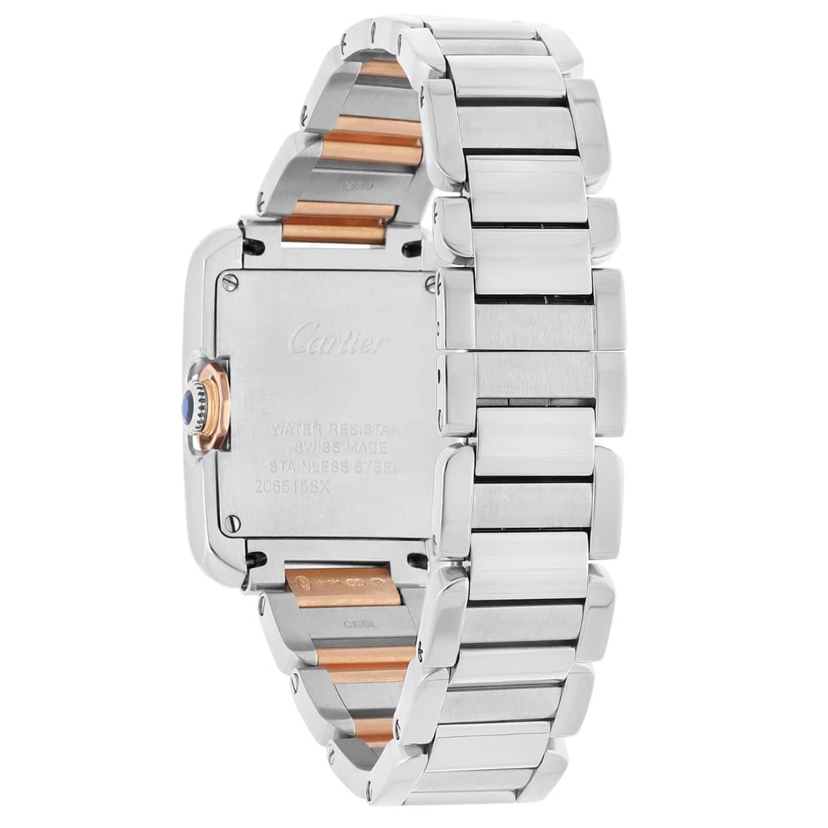 Cartier Tank Anglaise Small Steel/Rose Gold Watch Diamond Dial Ladies WT100024