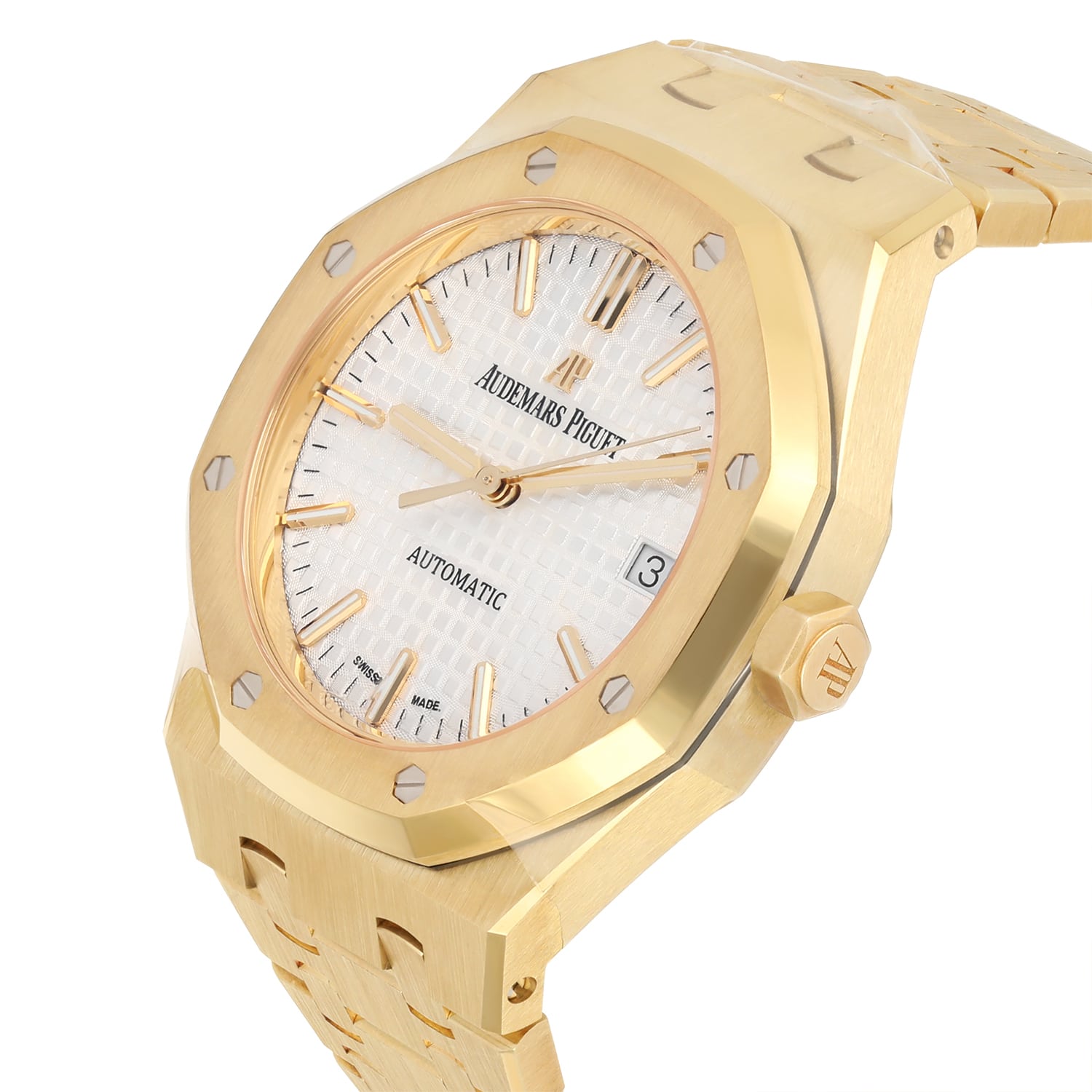 Audemars Piguet Royal Oak Selfwinding 15450BA.OO.1256BA.01 37MM White Index Dial Yellow Gold Watch UNWORN