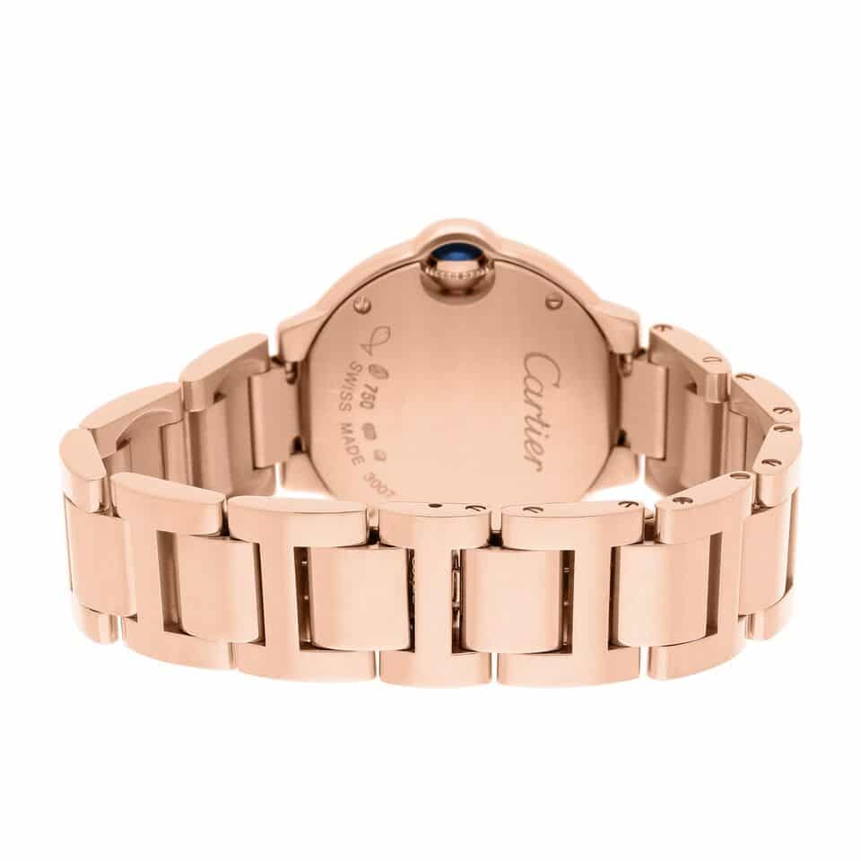 Cartier Ballon Bleu WJBB0015 28mm Rose Gold Diamond Bezel Ladies Watch