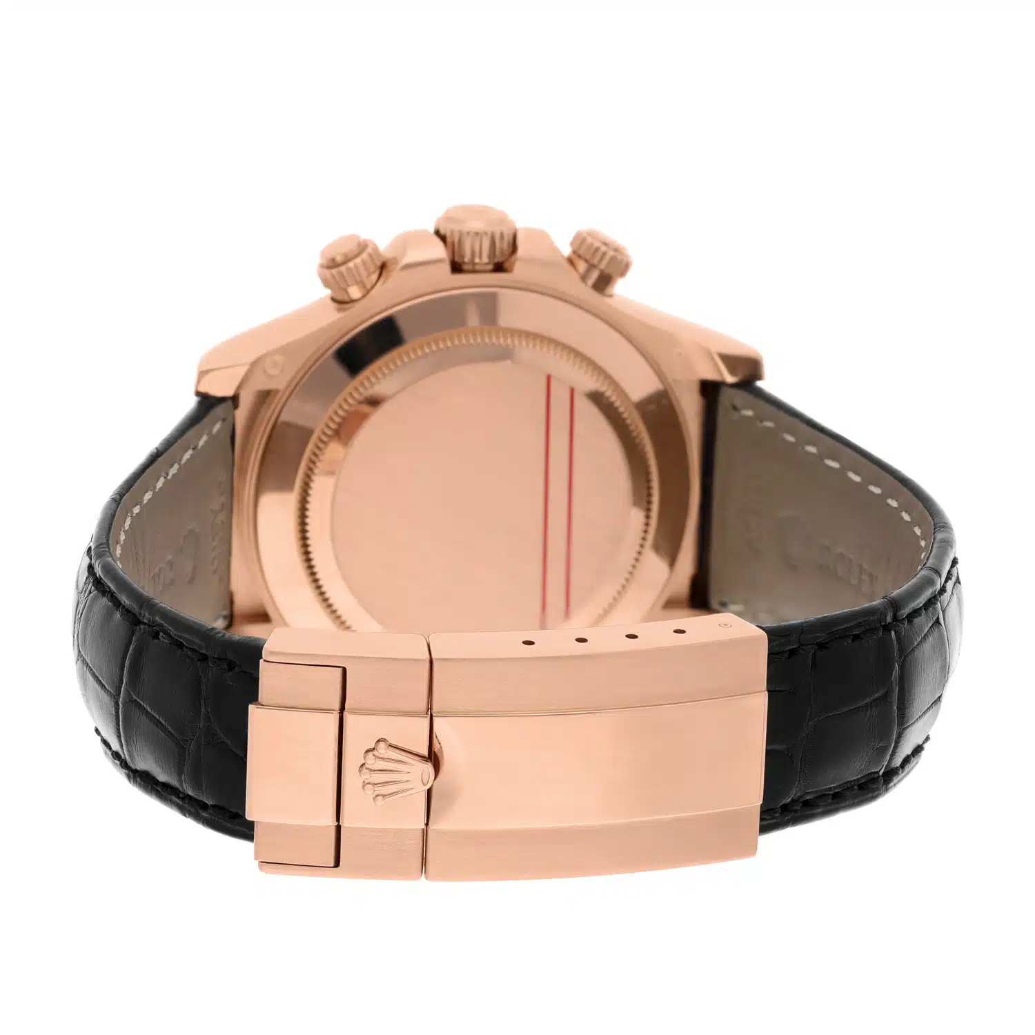 Rolex Daytona 116515 40mm Gold Chocolate Arabic Dial Leather Band 18k RoseWatch – image 7