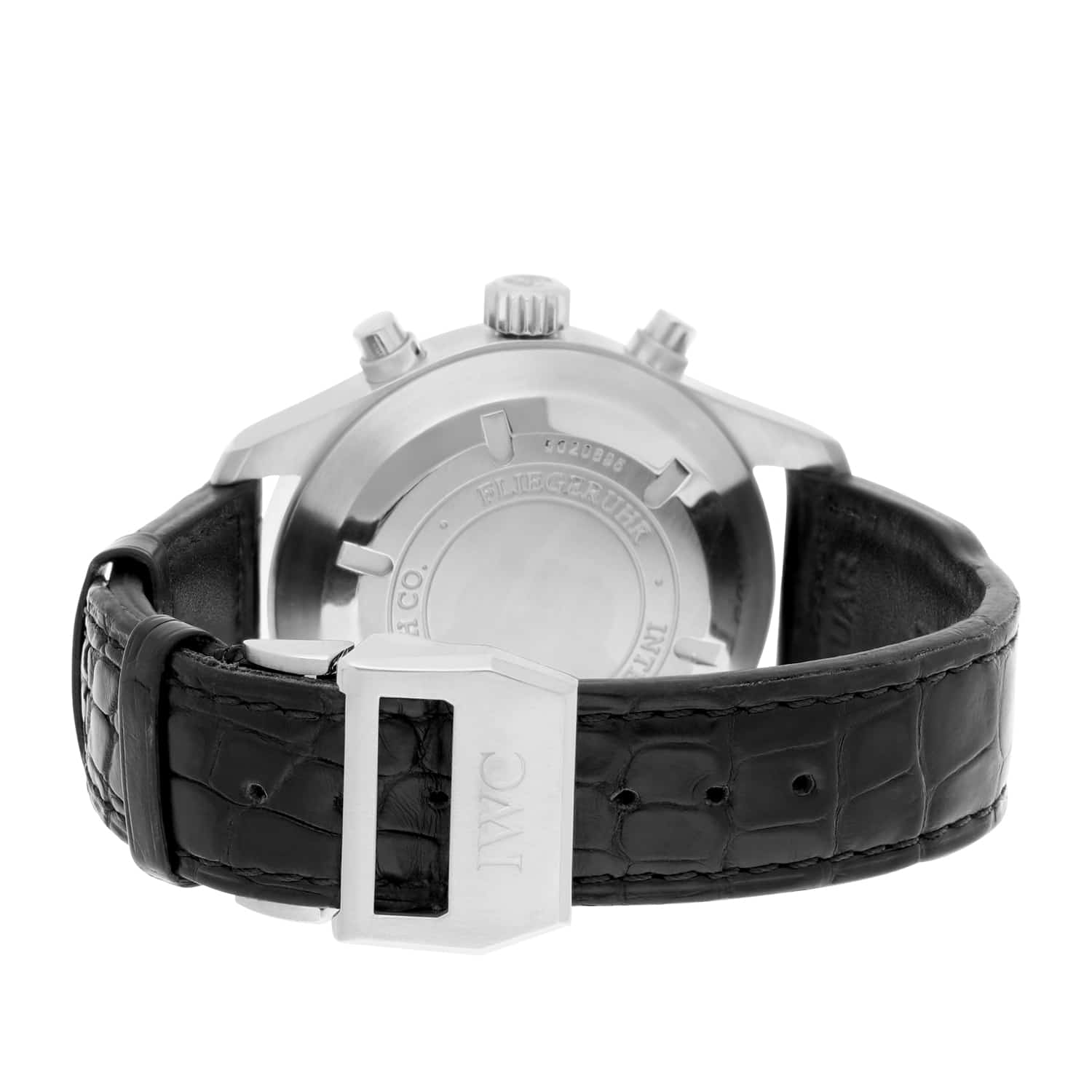 IWC Pilot watch IW377701 Chronograph Stainless Steel Mens Watch Leather Band