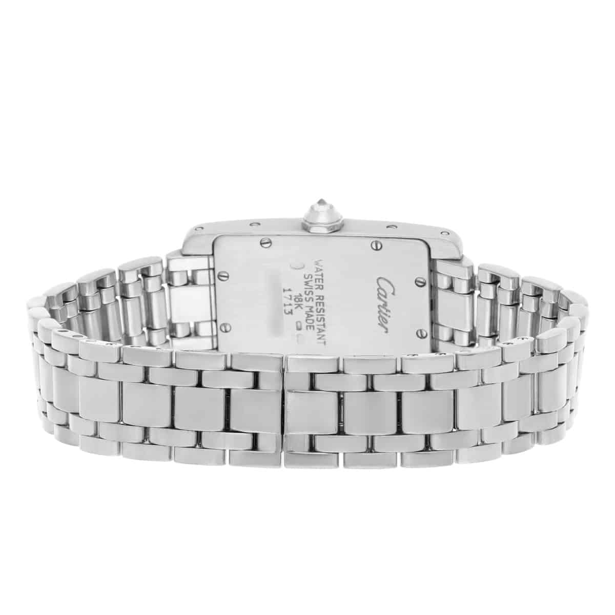 Cartier Tank Americaine Small Quartz 18k White Gold Ladies Diamond Watch