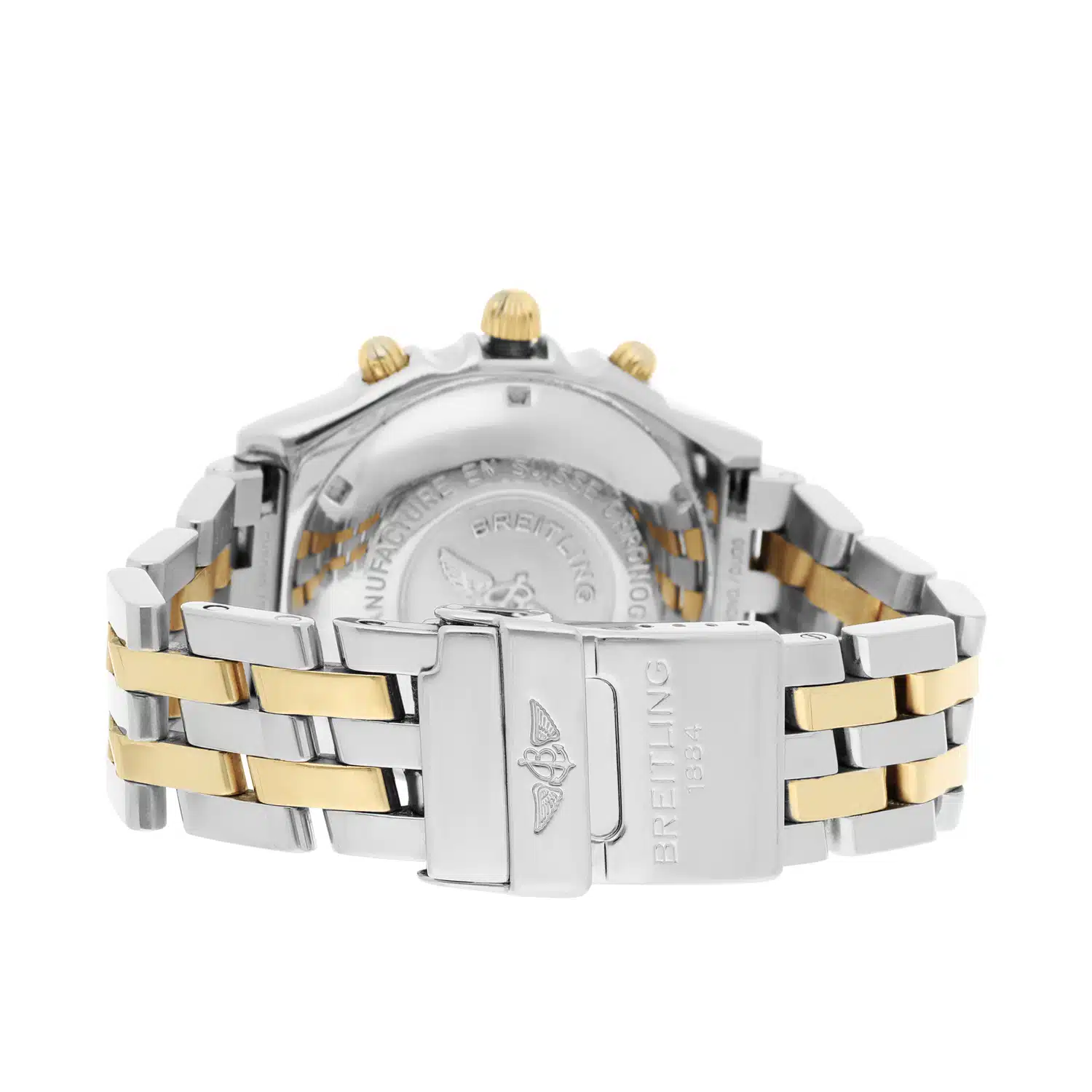 Breitling Blackbird Chronomat White Dial 39MM Steel & 18K Yellow Gold B13350 Diamond Bezel – image 8