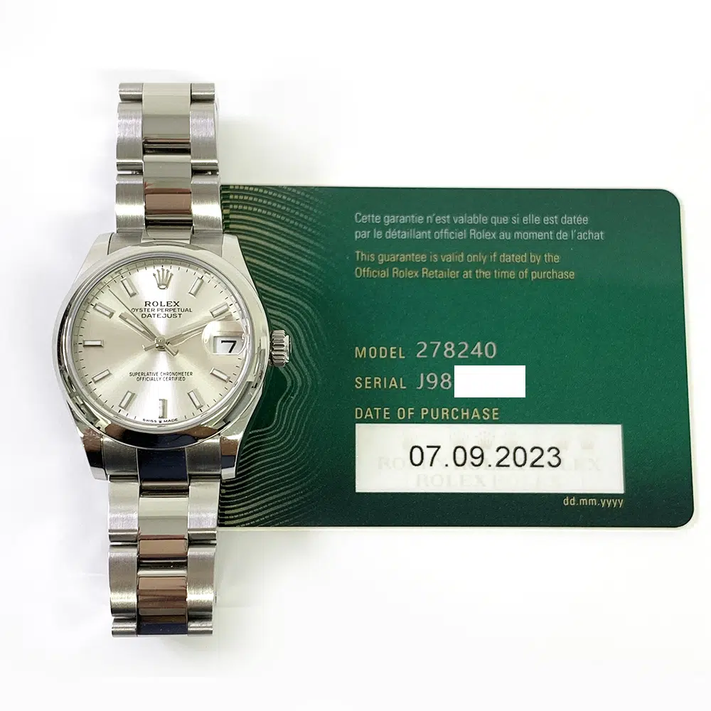 Rolex Datejust Silver Dial 31mm 278240 Stainless Steel Oyster Watch 2023 – image 2