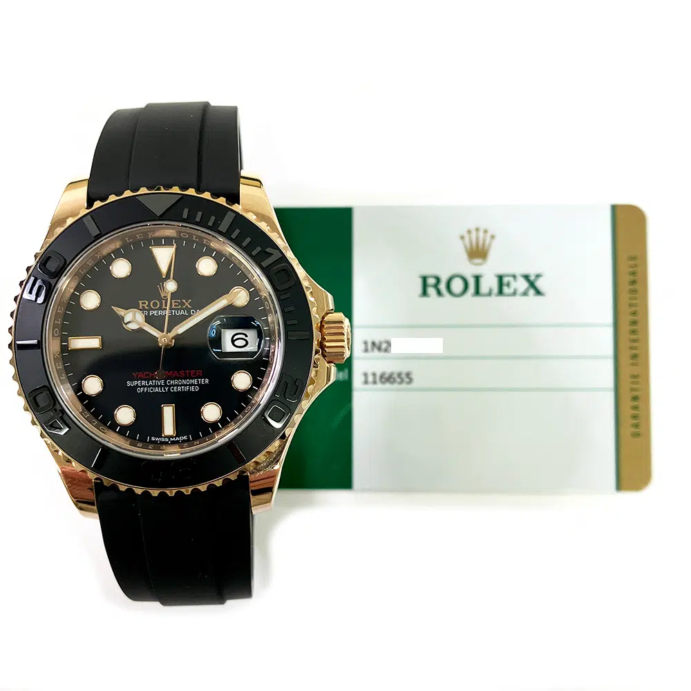 Rolex Yacht-Master Black Dial 116655 40mm Rose Gold Black Rubber Watch 2018 – image 2