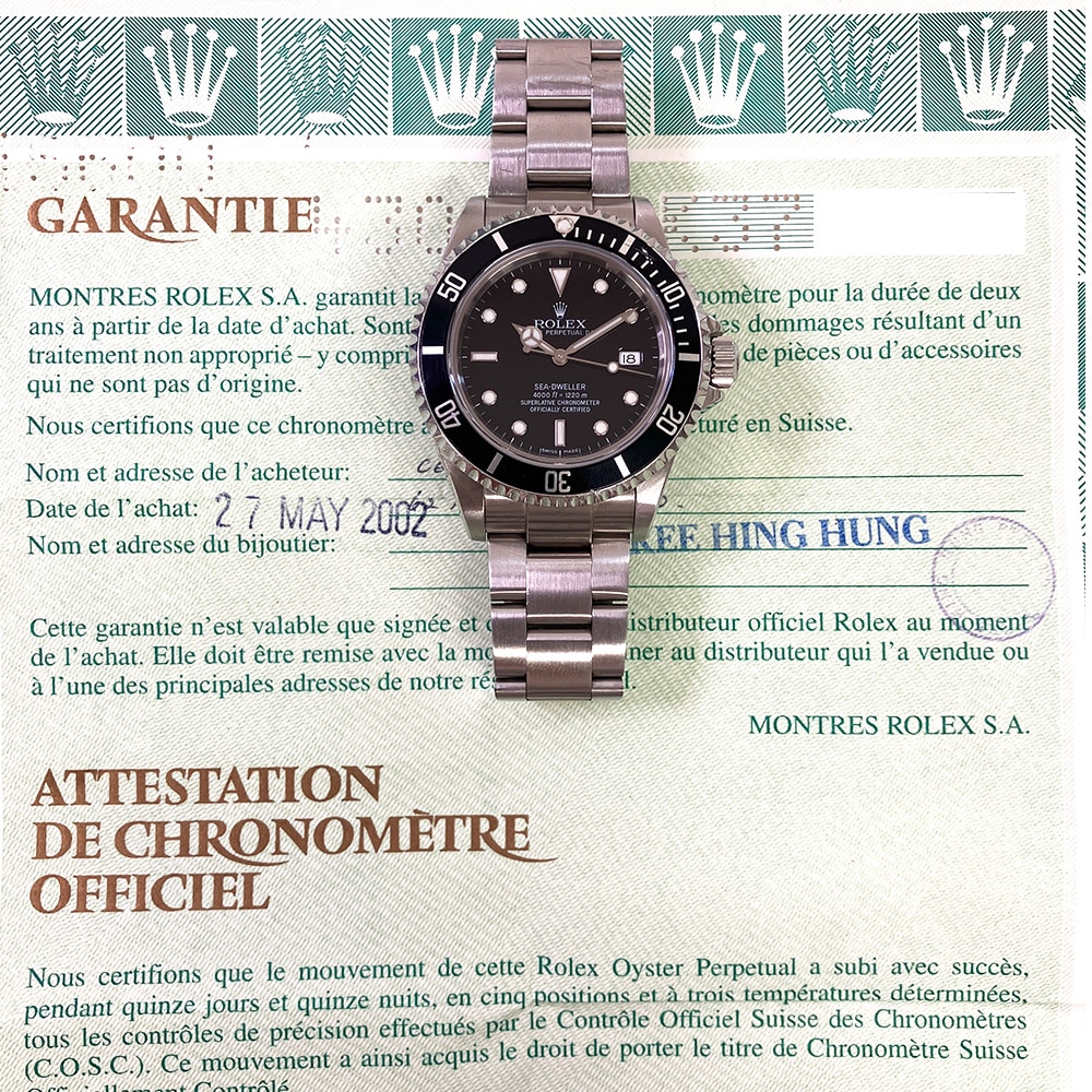 Rolex Sea-Dweller Black Dial 16600 Stainless Steel Oyster Watch 2002