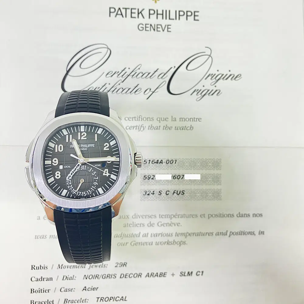 Patek Philippe Aquanaut Travel Time 5164A-001 Stainless Steel With Black Rubber Watch Black Dial 2015 – image 3
