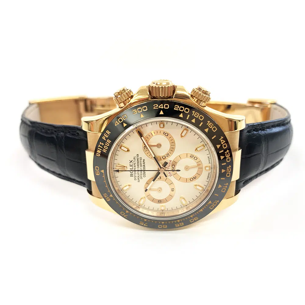 Rolex Daytona Ivory Dial 40mm 116515LN Rose Gold with Black Crocodile Leather Watch 2014 – image 3