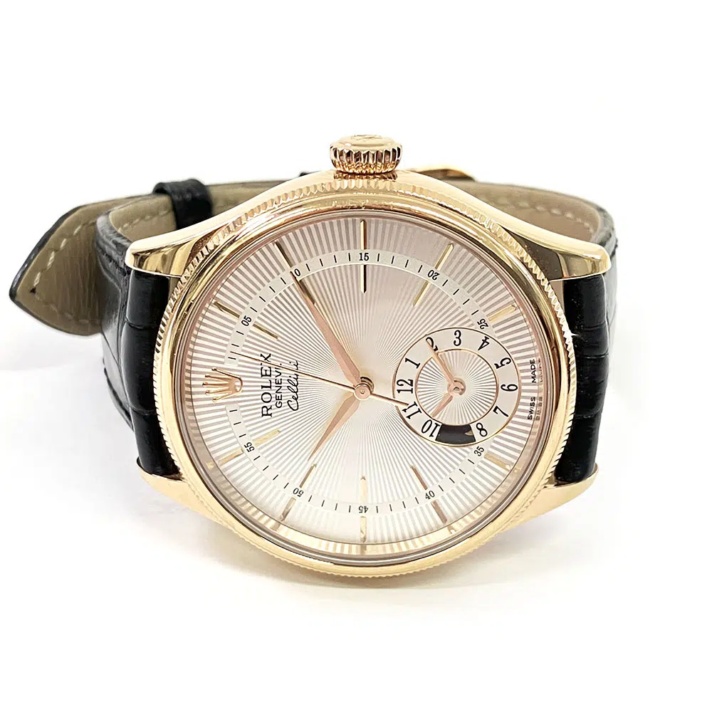 Rolex Cellini Dual Time 50525 39mm Rose Gold with Silver Dial Watch 2016 – image 4