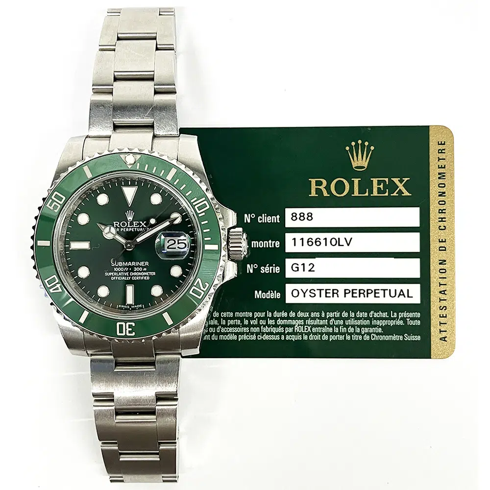 Rolex Submariner Ceramic Bezel Stainless Steel Green 116610LV Green Dial Watch 2011 – image 2