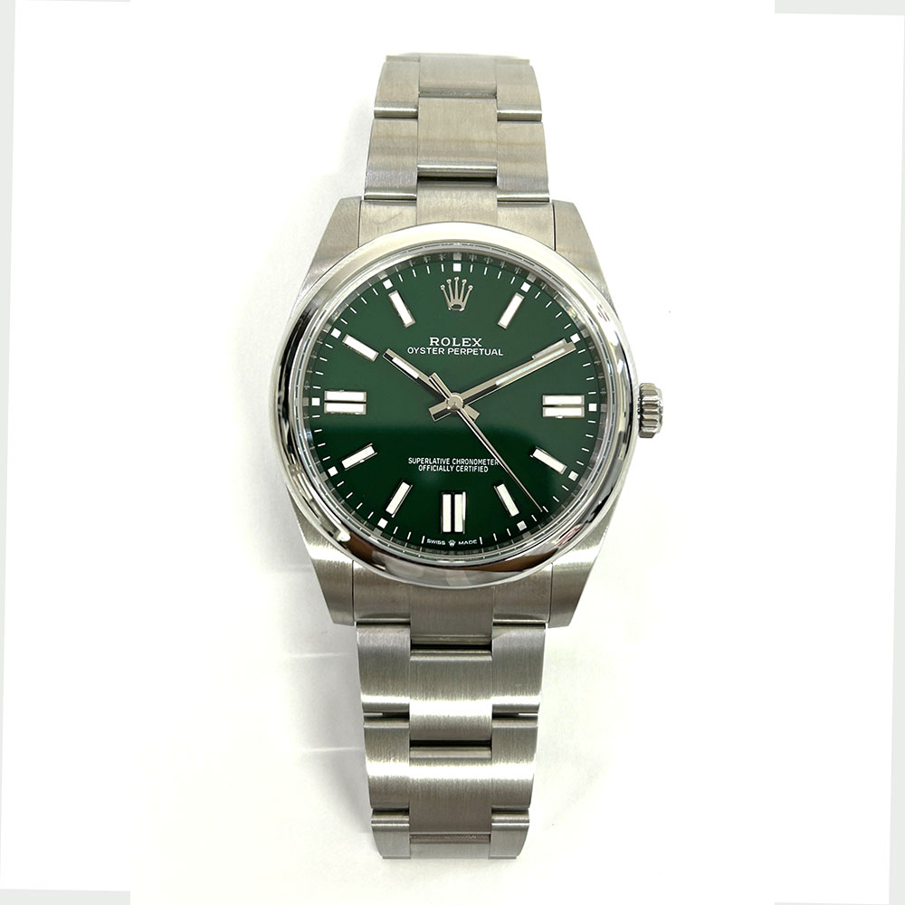 Rolex 124300 41mm Oyster Perpetual Stainless Steel Green Dial 2021