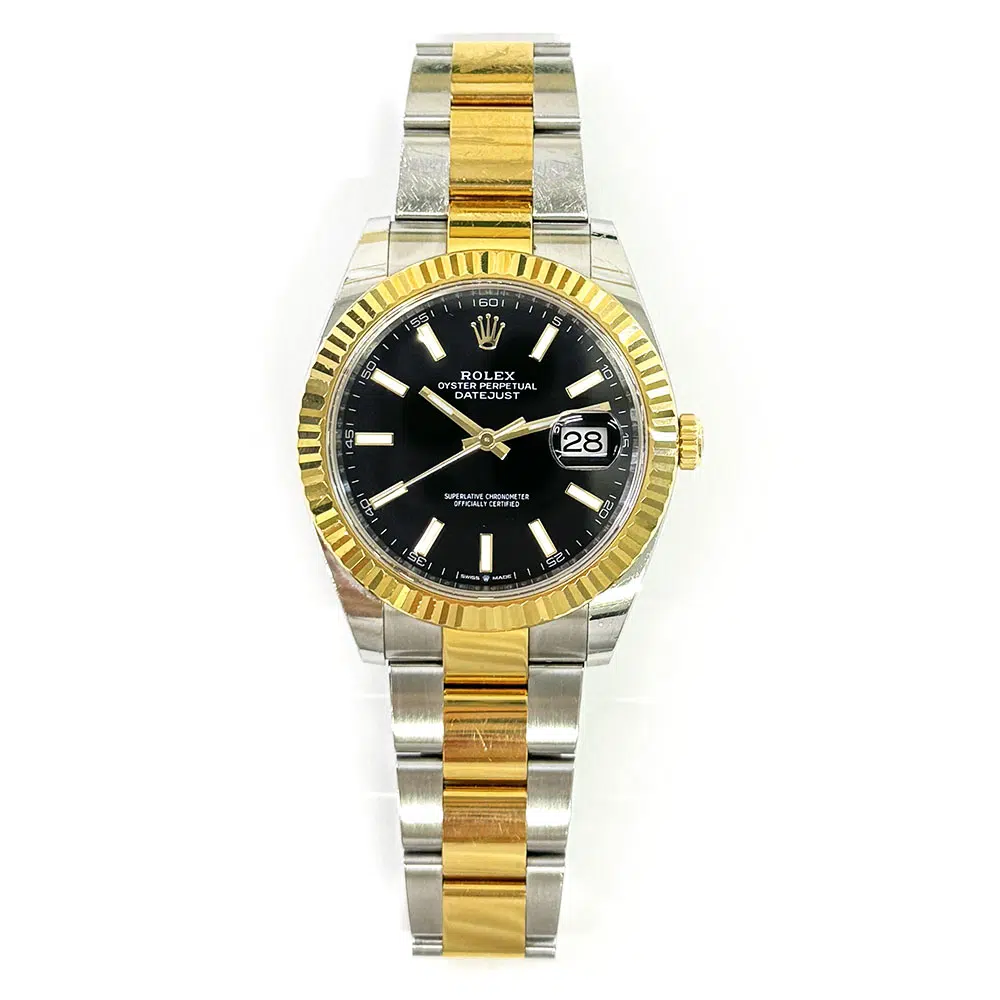 Rolex Datejust Black Dial 41mm Fluted Bezel 126333 SS / YG Oyster  Watch 2021 – image 3