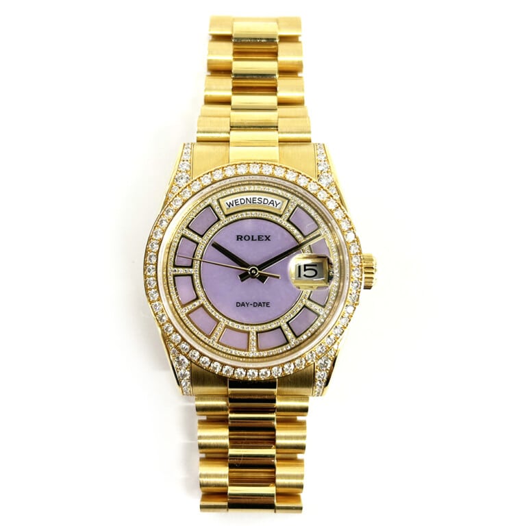 Rolex Day-Date 36 118388 Yellow Gold with Purple Dial Watch