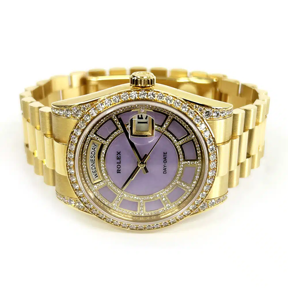 Rolex Day-Date 36 118388 Yellow Gold with Purple Dial Watch – image 2