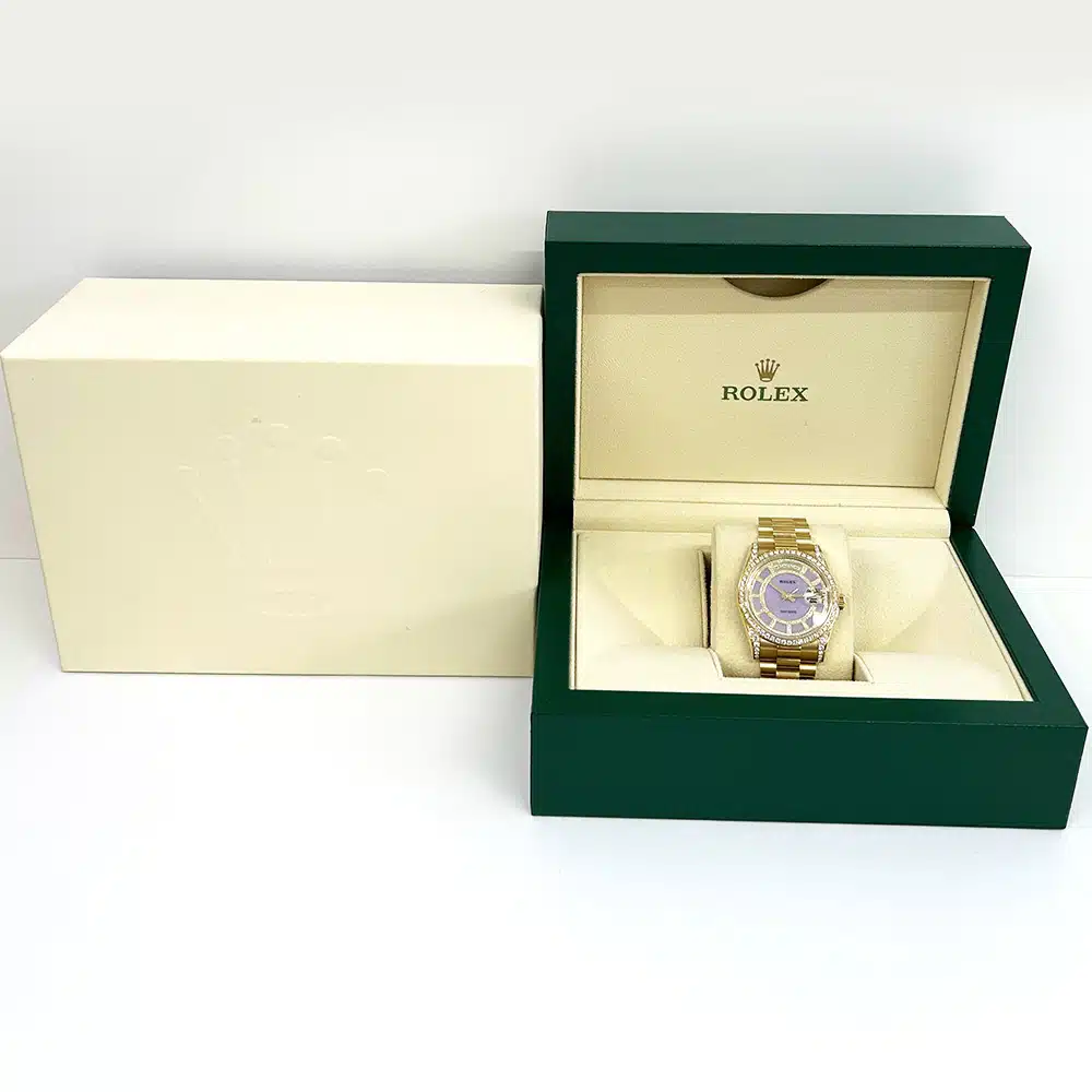 Rolex Day-Date 36 118388 Yellow Gold with Purple Dial Watch – image 6
