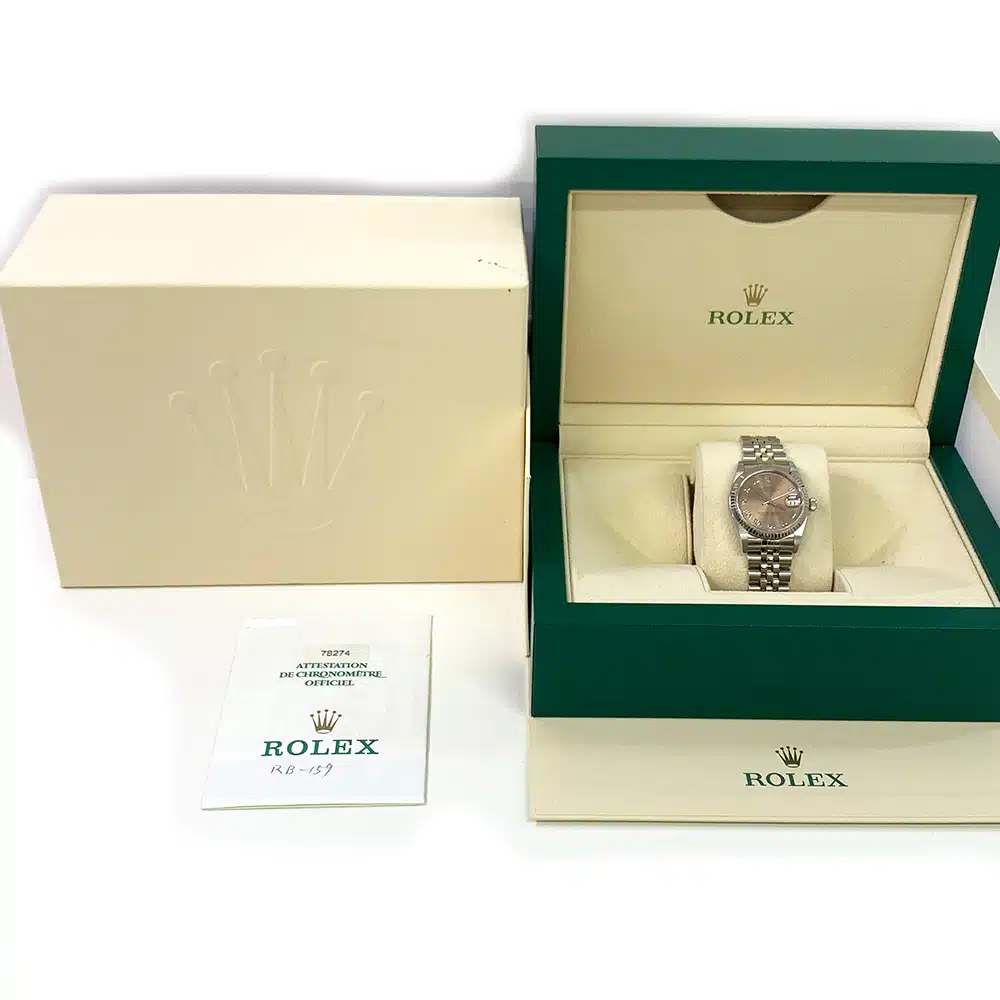 Rolex Datejust 31 Salmon Roman Dial 78274 Stainless Steel & White Gold Jubilee Watch 2000 – image 8