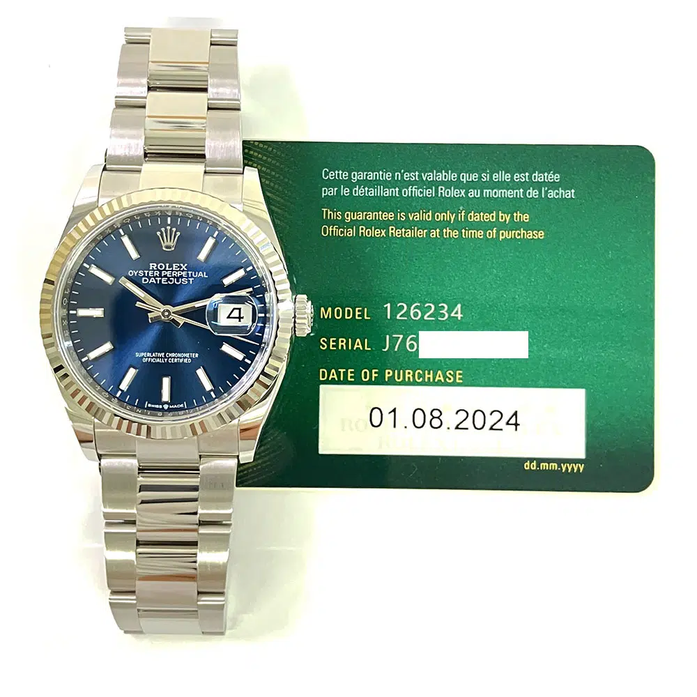 Rolex Datejust 126234-0018  Blue Index Dial 36mm Oyster Stainless Steel Watch 2024 – image 2