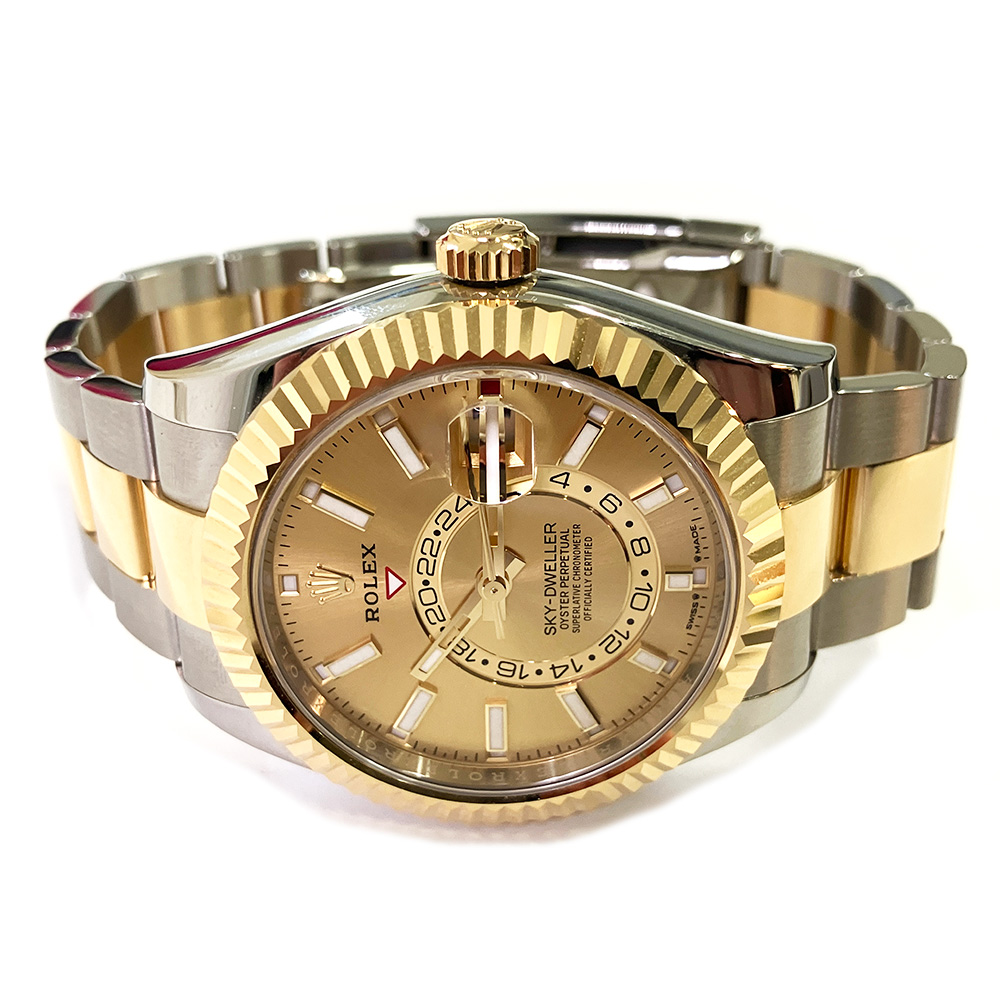 Rolex Sky-Dweller Oyster 42mm 336933 Steel and Gold Watch Champagne Dial 2023