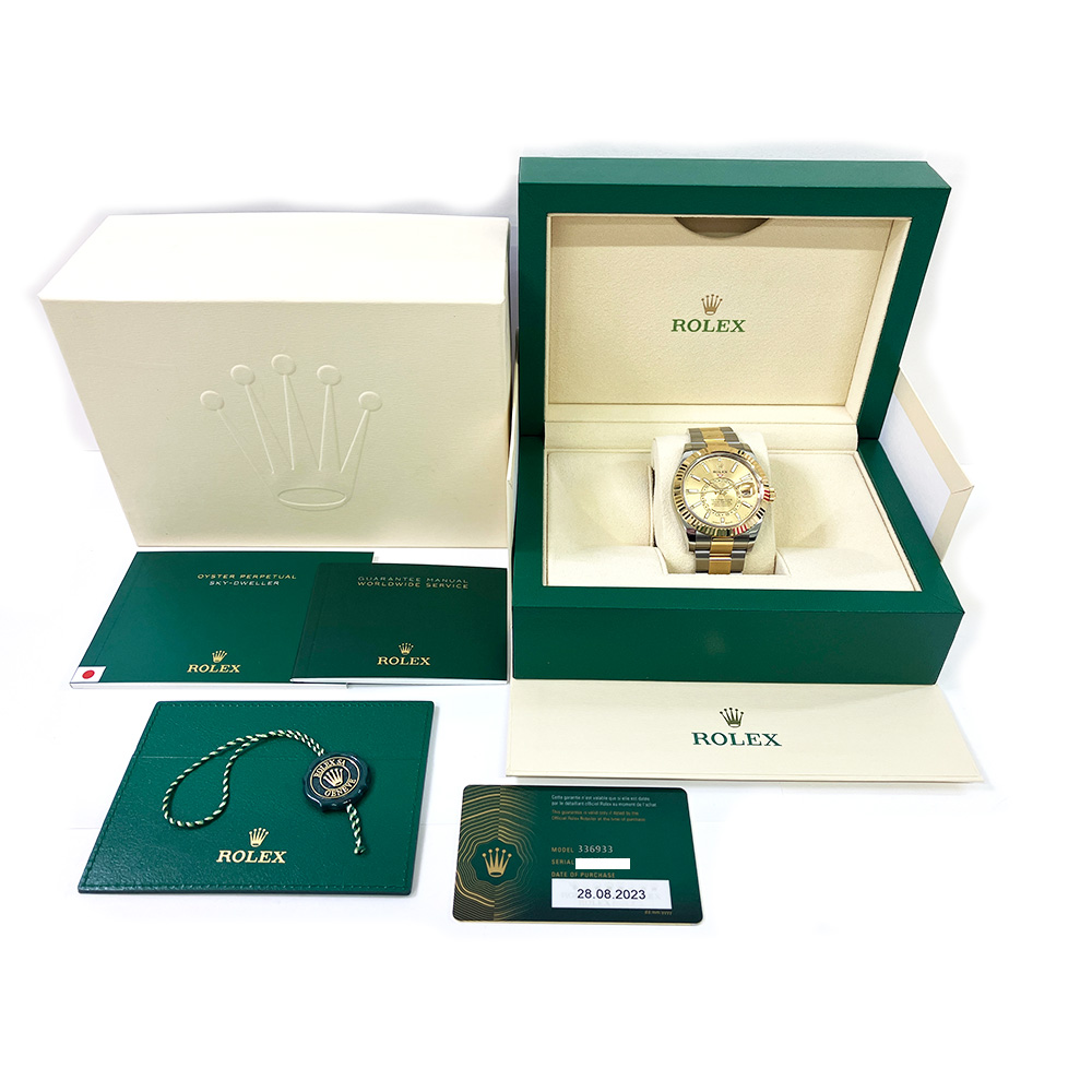 Rolex Sky-Dweller Oyster 42mm 336933 Steel and Gold Watch Champagne Dial 2023