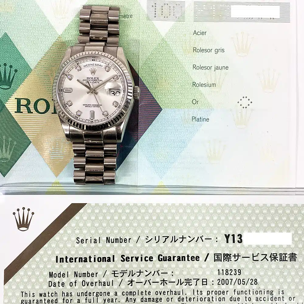 Rolex Day-Date 118239A 36mm white gold President, silver diamond dial - view 3