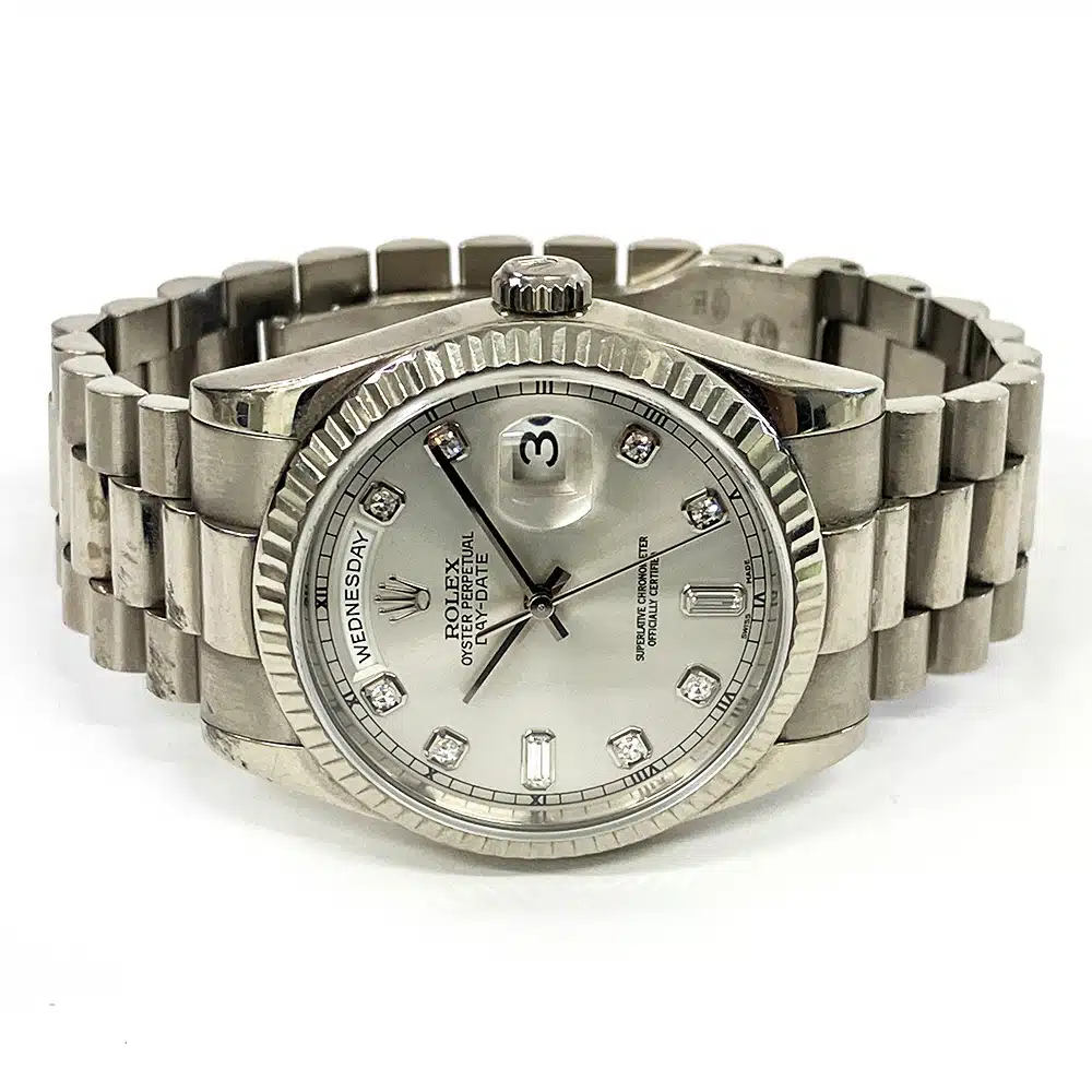 Rolex Day-Date 118239A 36mm white gold President, silver diamond dial - view 4