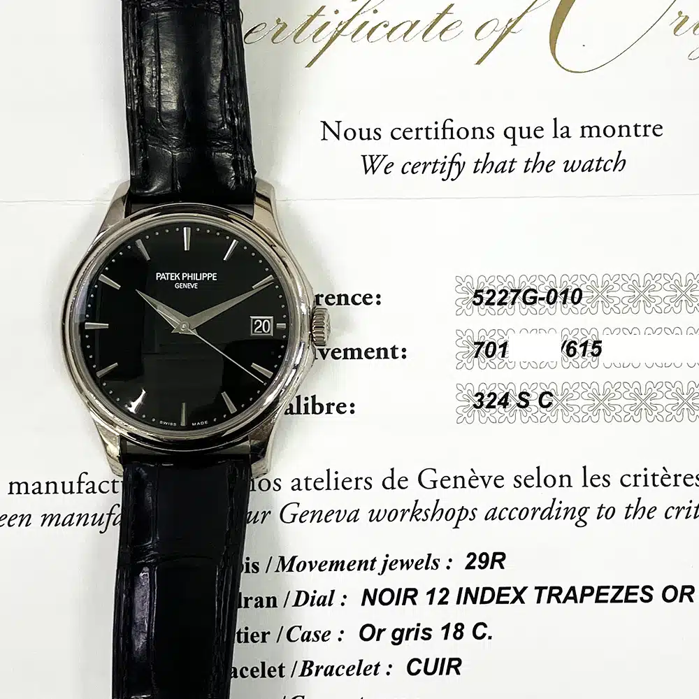 Patek Philippe Calatrava 39mm 5227G-010 White Gold With Black Leather Watch Black Dial 2017 – image 2