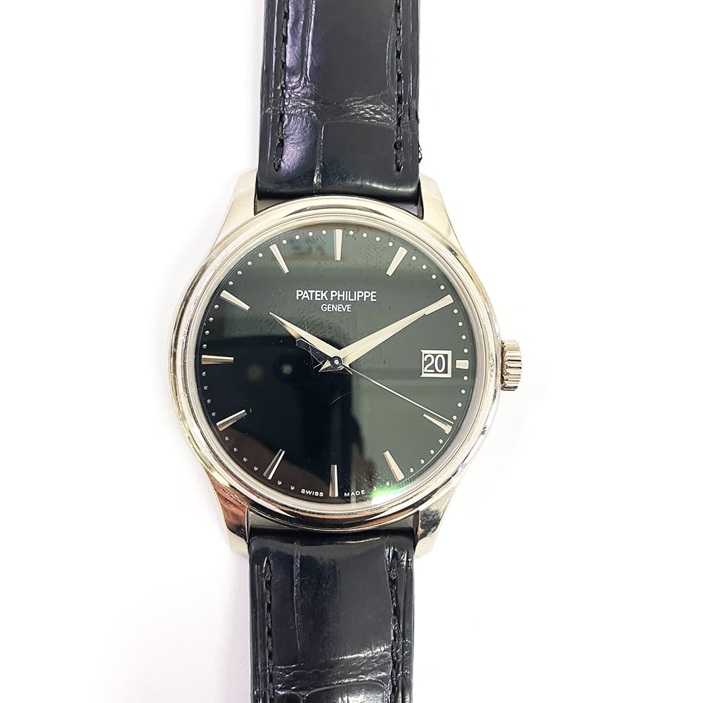 Patek Philippe Calatrava 39mm 5227G-010 White Gold With Black Leather Watch Black Dial 2017
