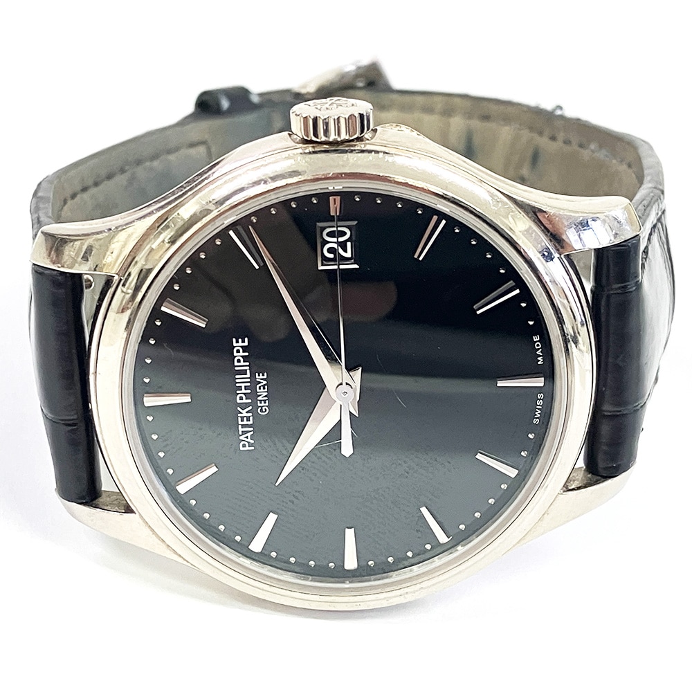 Patek Philippe Calatrava 39mm 5227G-010 White Gold With Black Leather Watch Black Dial 2017