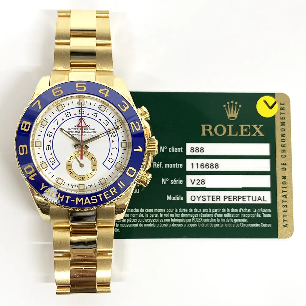 Rolex Yacht-Master II 44mm 116688 Yellow Gold with White Dial Watch – image 2