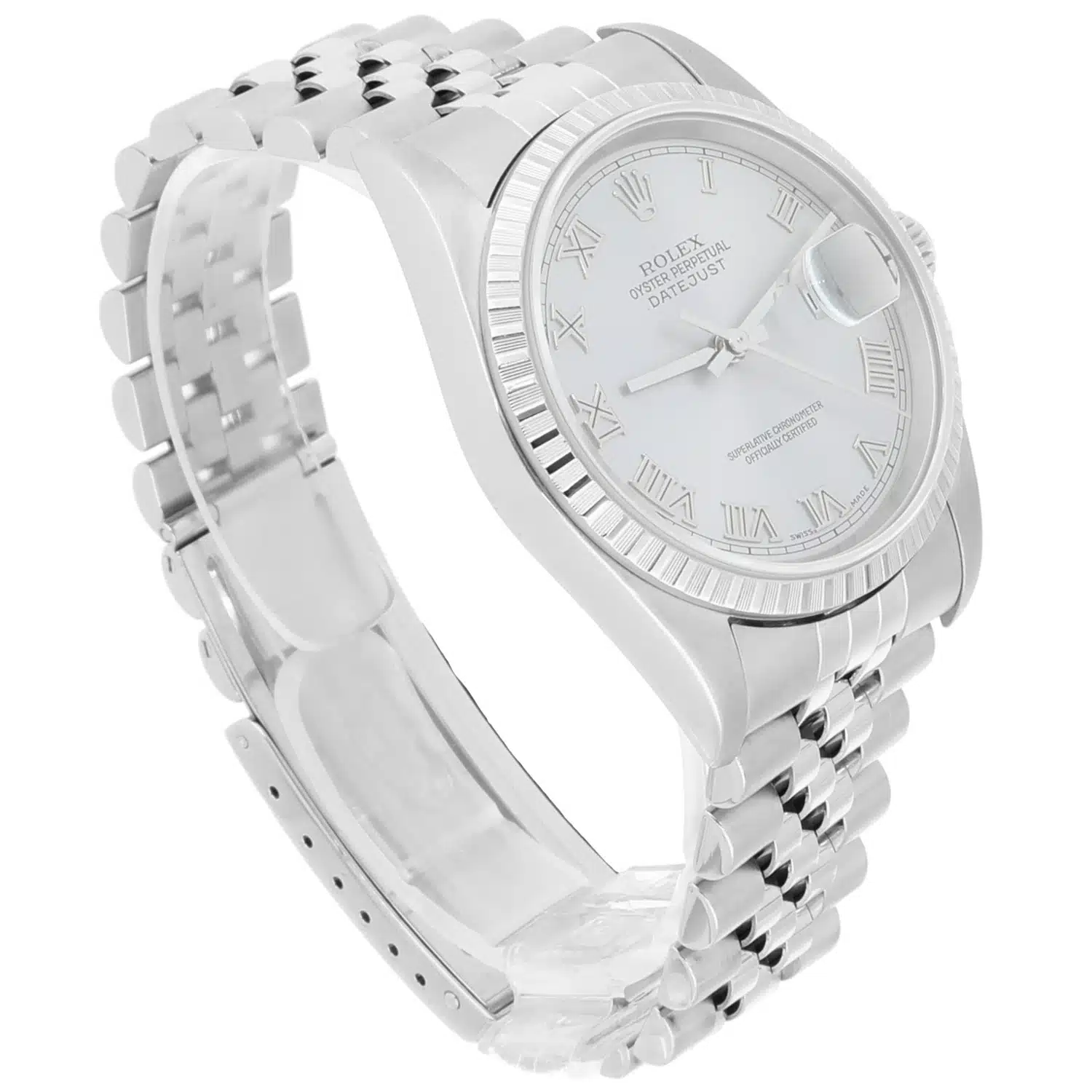 Rolex Datejust 36 Stainless Steel Quickset Watch Silver Roman Dial 16220 – image 4